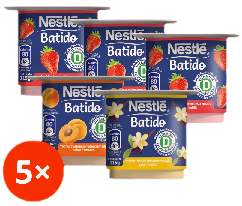 Yoghurt Batido Nestlé Pack 5 unidades Surtidos