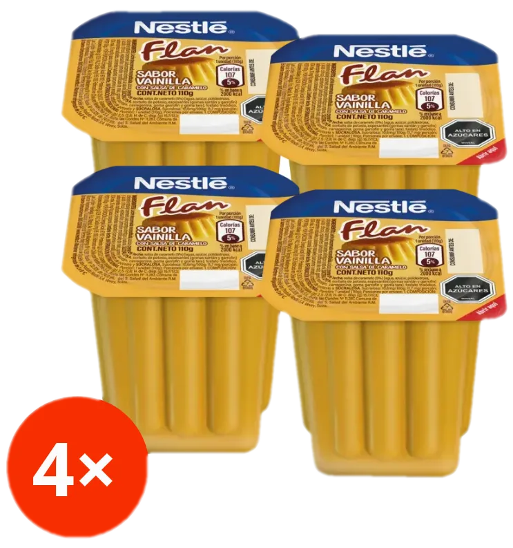 Flan Sabor Vainilla Nestlé Pack 4 unidades